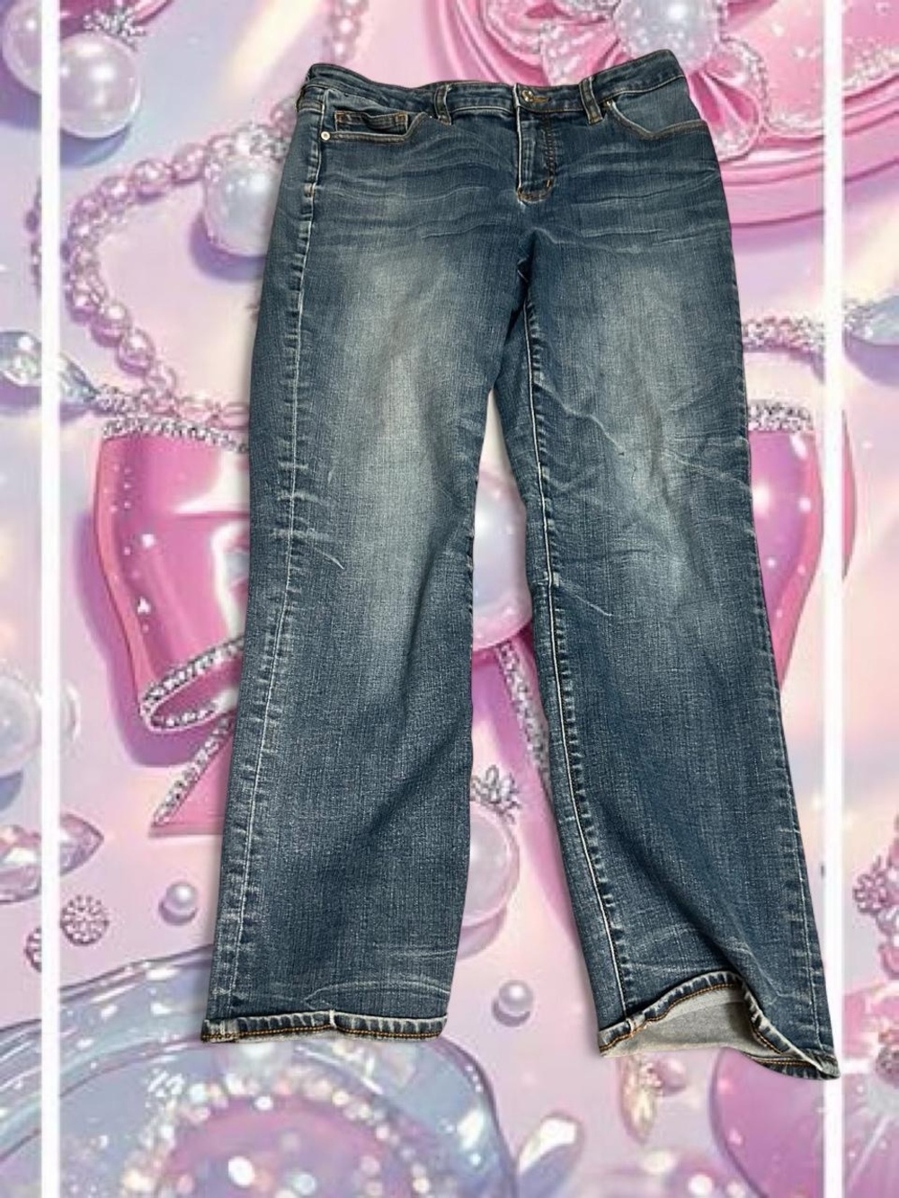 Lands' End Women's Straight-Leg Jeans — Medium Wash Blue